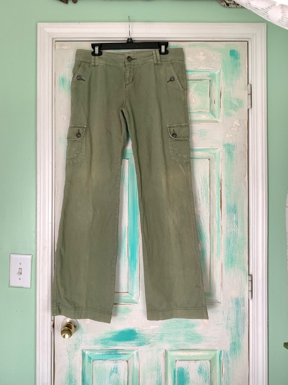 Daughters Of The Liberation Anthropologie Green Cargo Utility Pants
